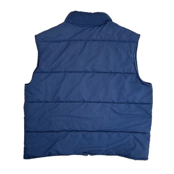 Vintage Western Trails Down Puffer Vest Men’s XL Navy Blue Full Zip - Picture 5 of 5
